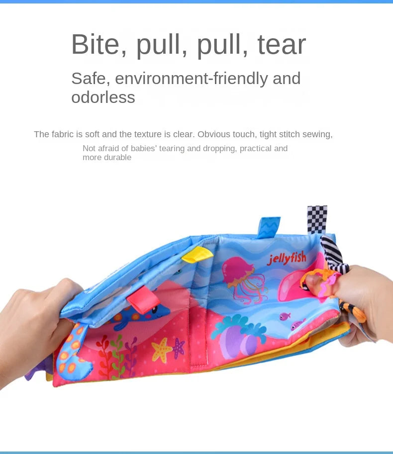 Animal Tail Cloth Book Tear Can Bite Pop-up Book Educational Enlightenment Early Education Infant Cognitive Toys 0-3 Years Old