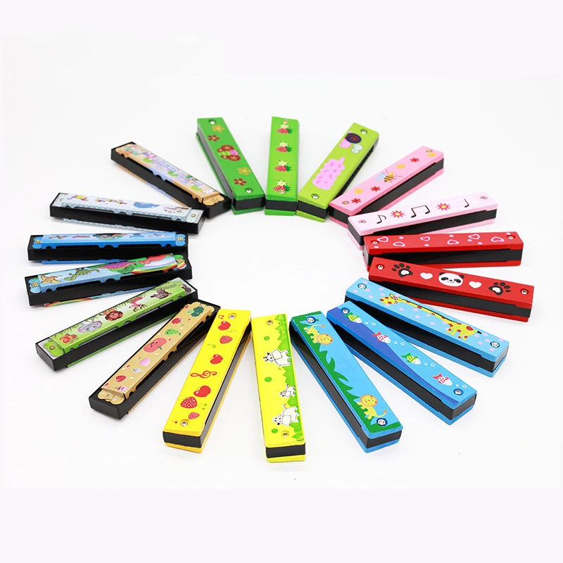 Children Wooden Cartoon Cute Harmonica Montessori Puzzle Toys Creative Music Toy Playing Instruments Kids Boys Girls Gifts TMZ