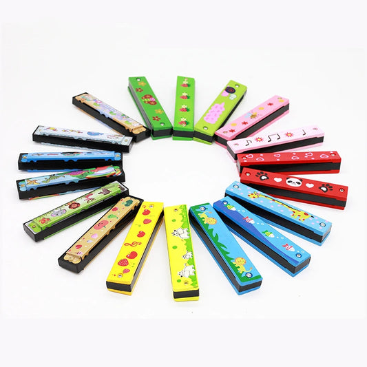 Children Wooden Cartoon Cute Harmonica Montessori Puzzle Toys Creative Music Toy Playing Instruments Kids Boys Girls Gifts TMZ