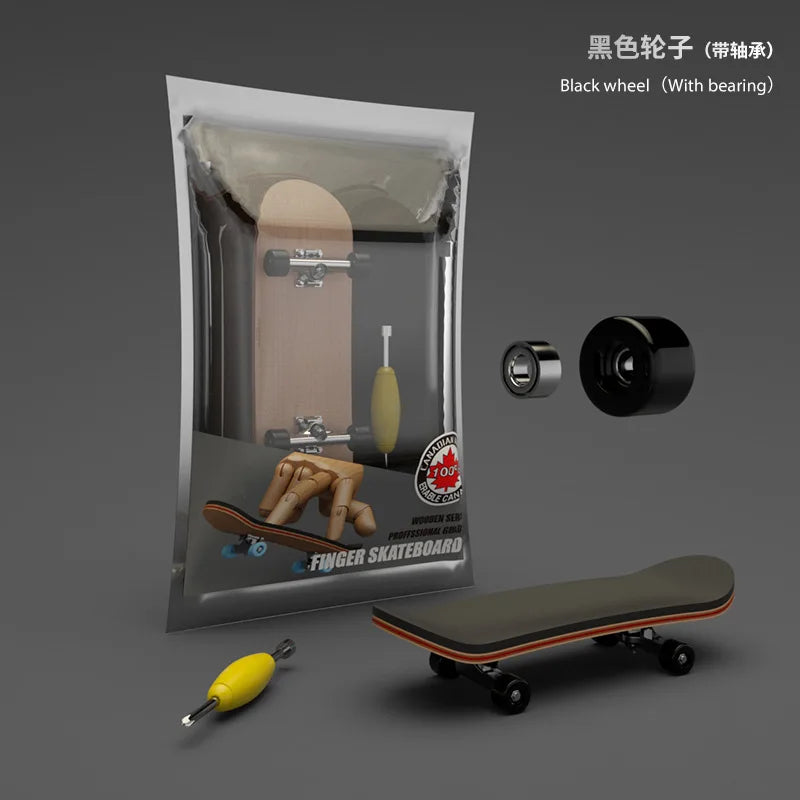 Professional Maple Finger Skateboard Wooden Fingerboard Wheels With Bearings Novelty Gifts Adults Children Cool Stuff Fun Toys