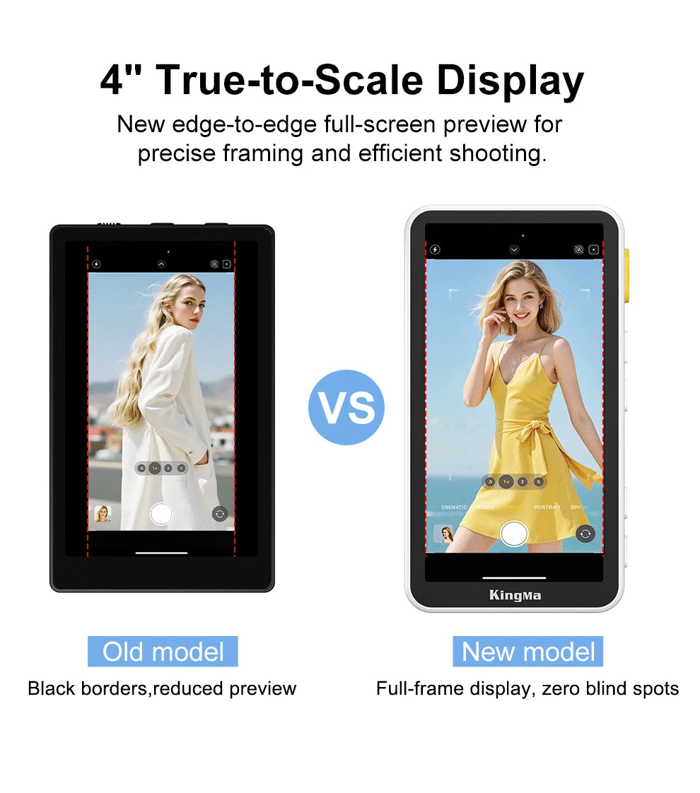 Phone Vlog Selfie Monitor Screen, Touchscreen Monitor, Wireless Transmission with Bluetooth Remote for iPhone Live Stream TikTok