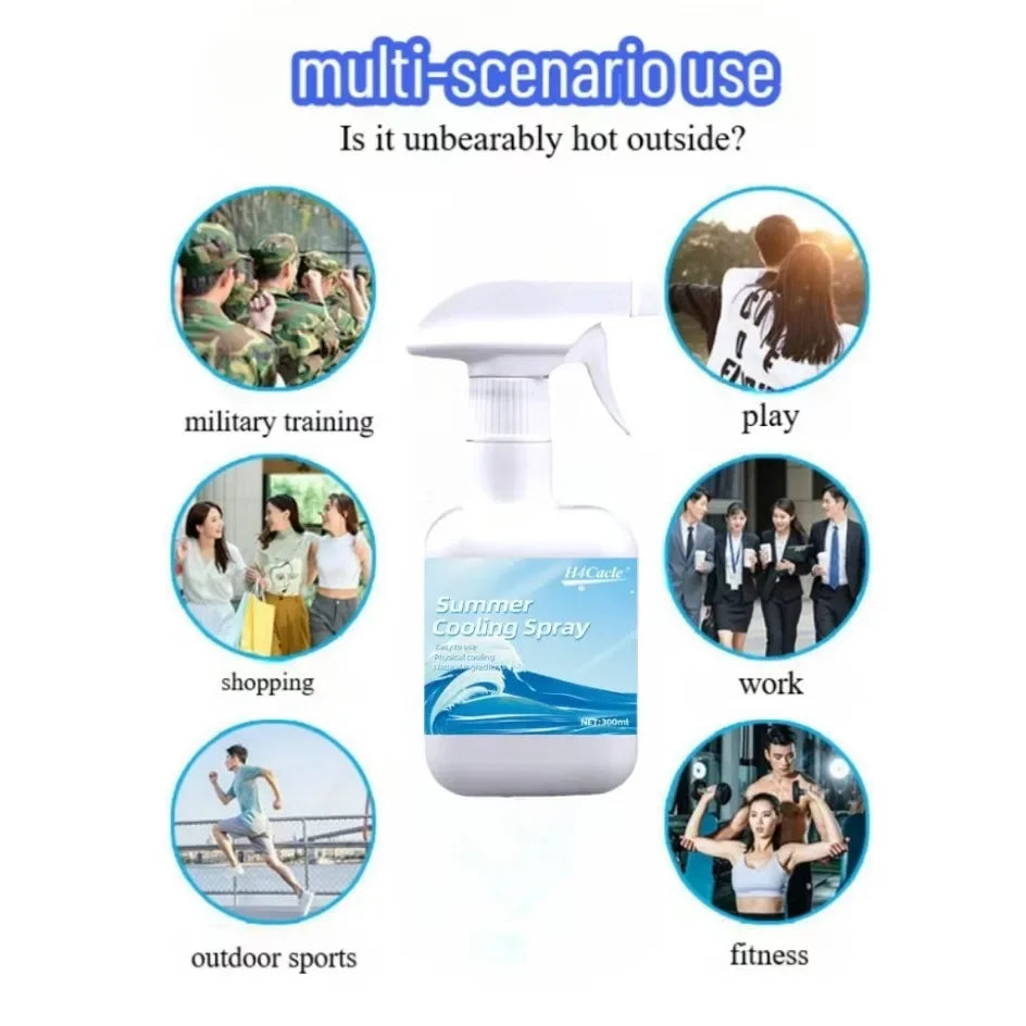 Summer Cooling Spray Car Seat Coolant Hot Days Interior Household Pool Courtyard Outdoor SportsPet Shoes Quick Cooling Agent