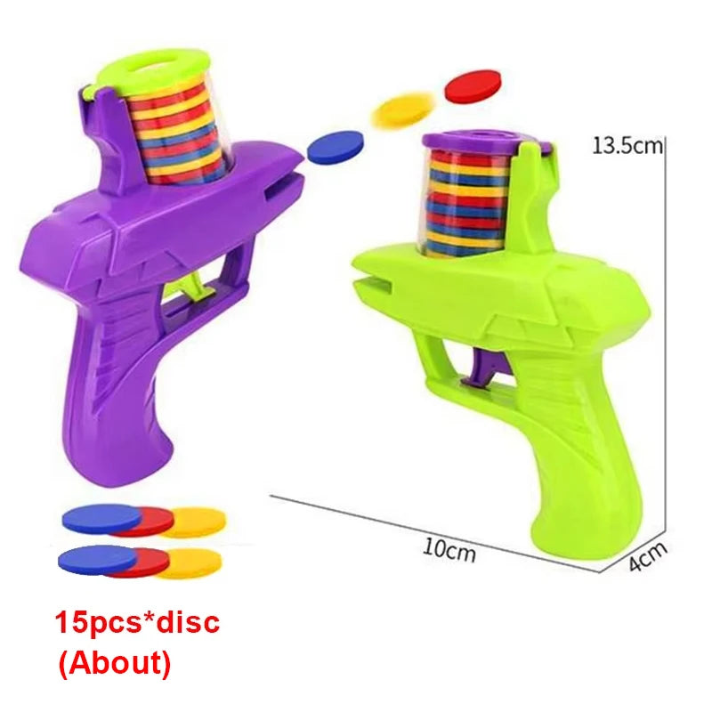 Kids Foam Disc Flying Gun Toy - Outdoor Shooting Game for Children Ages 3-12