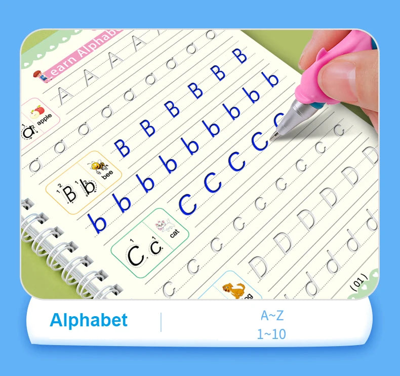 English Groove Magic Practice Copybook Children's Book Learning Numbers Letters Alphabet Calligraphy Writing Exercise Books Gift
