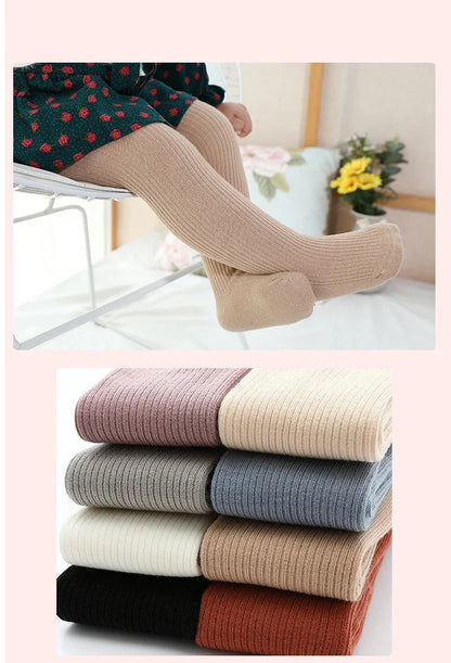 Girls Winter Tights - Thick Warm Cotton Pantyhose for Toddlers & Kids 0-6 Years