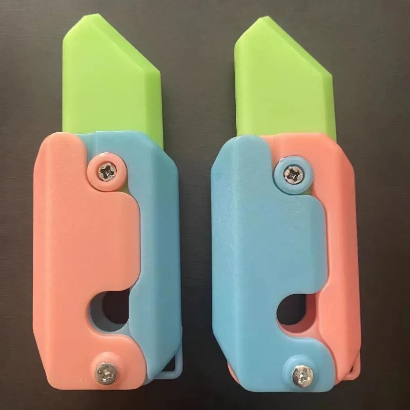 Gravity Folding Claw Knife Radish Knife 3d Printing Gravity Knife Small Radish Knife Push Card Decompression Fidget  Mini Toy