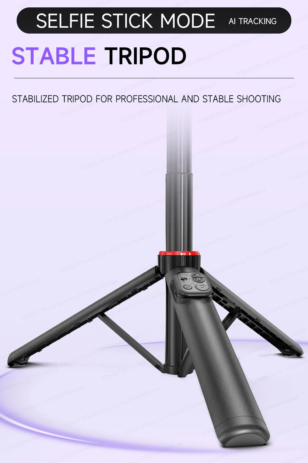 C22 AI Face Tracking Handheld Gimbal Stabiliser 360° Rotation Shoot Selfie Stick Tripod for Mobile Phone, 1/4'' Screw for Camera