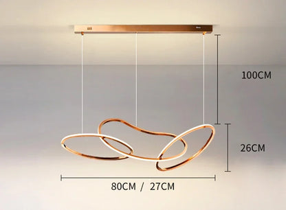 Modern Simplicity Circle LED Pendant Lights for Dining Living Home Decor Hanging Ring Chandelier Lamp Fixture