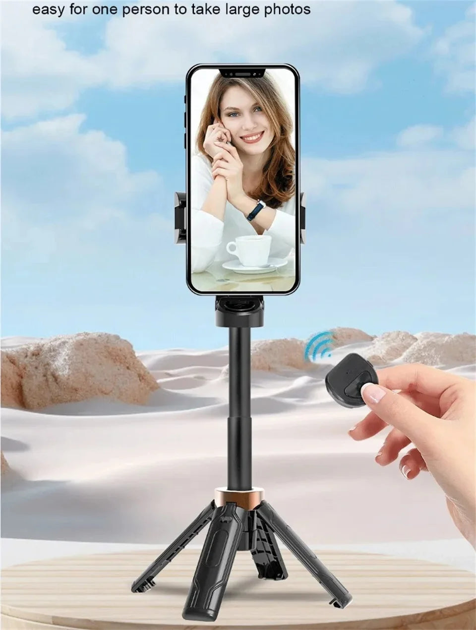 FANGTUOSI Mini Selfie Stick Portable Phone Holder Shooting Aid Versatile Integrated Design Bluetooth Remote For Live Broadcas