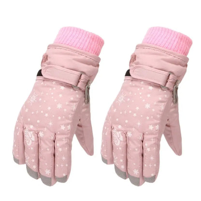 Kids Winter Ski Gloves - Waterproof Warm Snow Mittens for Girls Ages 5-8