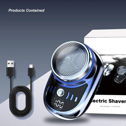 Men Face Beard Trimmer USB Charging Rechargeable Shaver with Digital Display Shaving Face Beard Razor Pocket Size Car Home Razor
