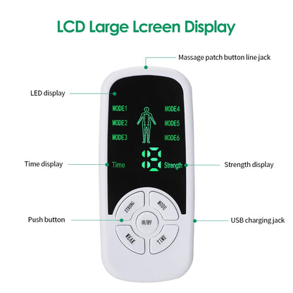 EMS Pulse Electric Muscle Stimulator Back Neck Body Massager Tens Acupuncture Meridian Physiotherapy Digital Massage Tools