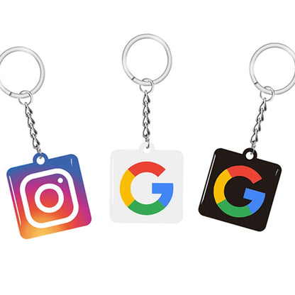 NFC Smart Epoxy Keychain for Google Instagram WhatsApp Facebook Snapchat Review Tap Keychain for Instant Customer Feedback