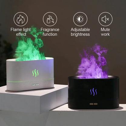 Aroma Diffuser Air Humidifier Manufacturer Cold Mist Ultrasonic Fogger Essential Oil Led Flame Lamp Diffuser