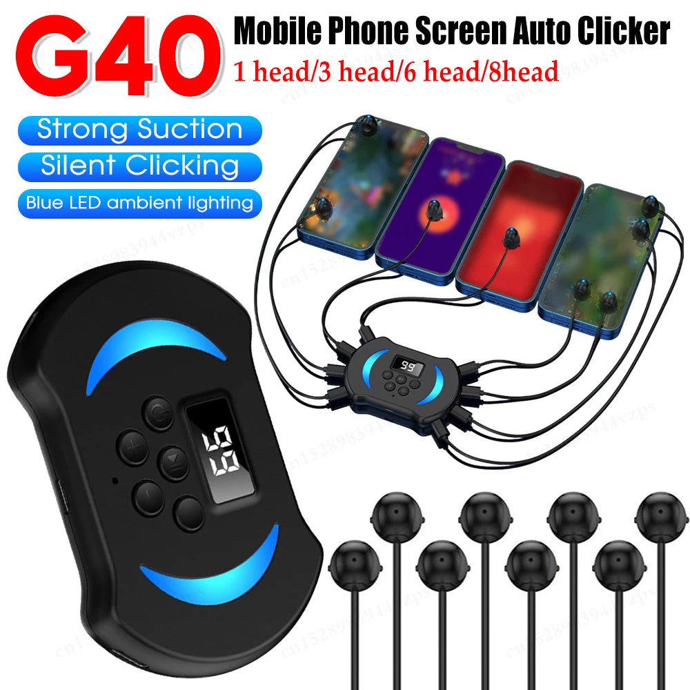 8/6/3/1Heads Mobile Phone Screen Auto Clicker Phone Silent Clicker Fast Screen Touching Tool Live Broadcast Assistance Device