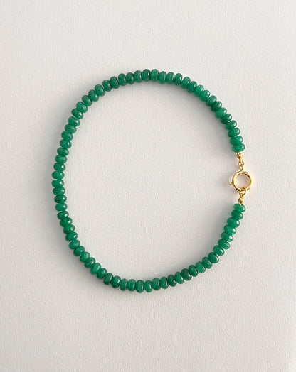 Colored Semi-precious Stone Fashion Necklace 5*8 Cut Natural Stone Beaded Necklace For women, Luxury Handmade  Jewelry