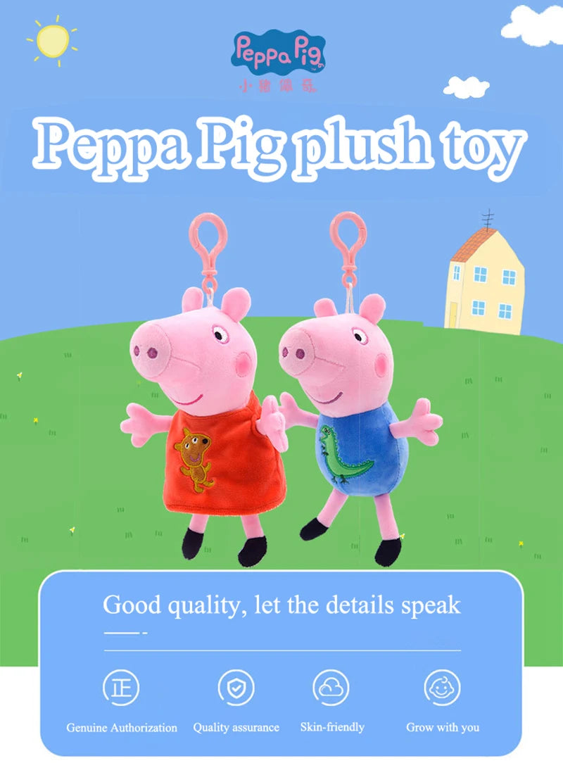 19CM Peppa Pig George Dad Mom Quality Best-selling Children's Cartoon Stuffed Doll Gift Toy Pigs Home Children's Room Decoration