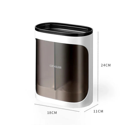 Cream Disposable Cup Holders Household Wall-Mounted Automatically Drop Punch-Free Paper Cups Dust-Proof Drinking Fountain Racks