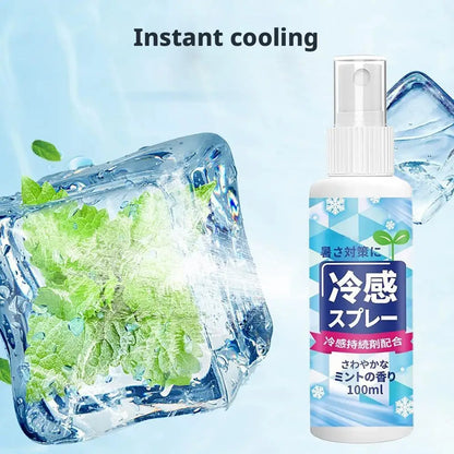 100ml Summer Cooling Spray Portable Ice Feeling Clothing Training Relief Long-lasting Hydrating Cool Spray For Face& Body Bottle