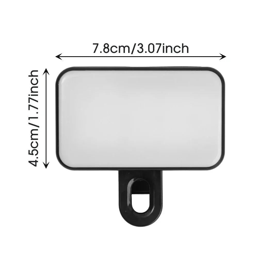 Mini Selfie Fill Light Rechargeable Adjustable Brightness Clip on 3 Mode Led Light for Mobile Phone PC Laptop Clip Filllight