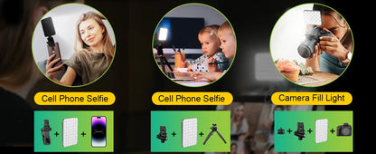 New Selfie Light, 60 LED Phone Light Fill Light 7 Modes Output Video Lamp Kit Dimmable 2500K-6500K Bi-Color Panel Light CRI 97+