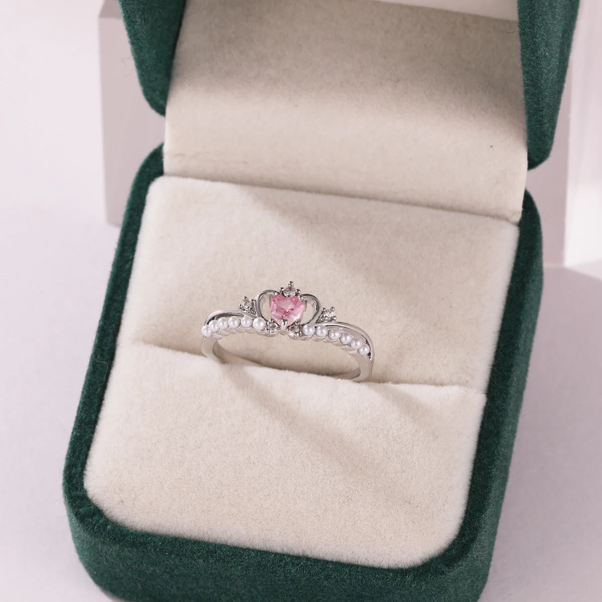 Pink Zircon Bow Heart Rings For Women Gold Plated 18K Plated Adjustable Heart Ring 2026 Trend Wedding Aesthetic Jewelry Gift