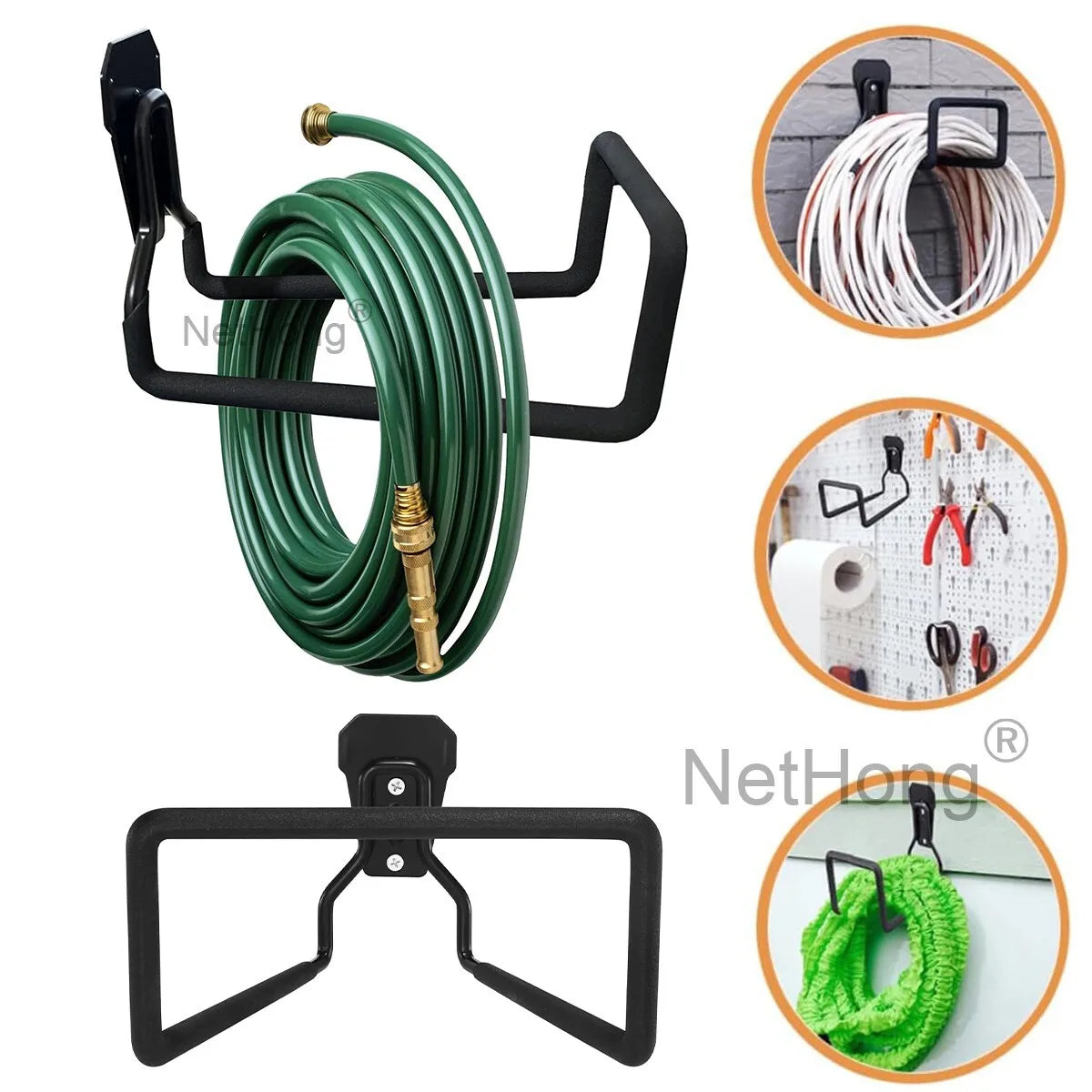 Heavy Duty Wall Mounted Garden Hose Holder Pipe Hanger Storage Hook Bracket