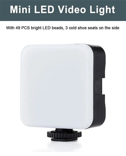 AY49 Smartphone Vlogging Kit With Tripod Phone Holder Mini Microphone LED Fill Light Starter For TikTok Live Stream Video YouTub