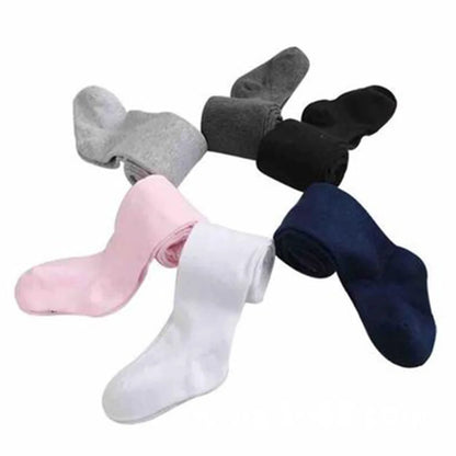 Girls Cotton Tights - Soft Elastic High Waist Pantyhose for Kids (0-7 Years)
