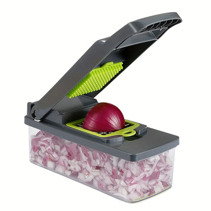 14pcs Vegetable Chopper Multifunctional Fruit Slicer Manual Food Grater Vegetable Slicer Cutter With Container  Kitchen Gadgets