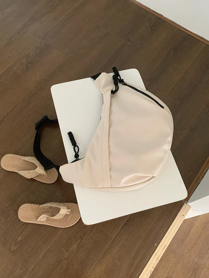 Korean Simplified New Moon Bag Fashionable Design Wheat ear Cross Body Bag Versatile High end Single Shoulder Dumpling Bag