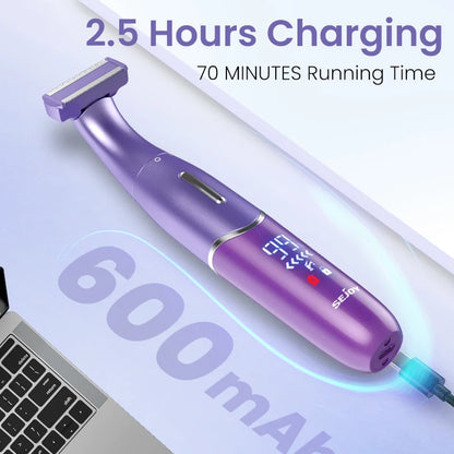 Sejoy 6-in-1 Body Hair Remover Kit Electric Razors for Women Men Bikini Hair Trimmer for Face Eyebrow Nose Arms Legs Pubic