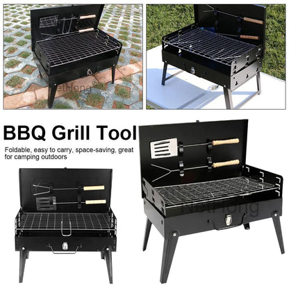 Portable Folding Charcoal BBQ Barbecue Camping Grill Travel Picnic Outdoor