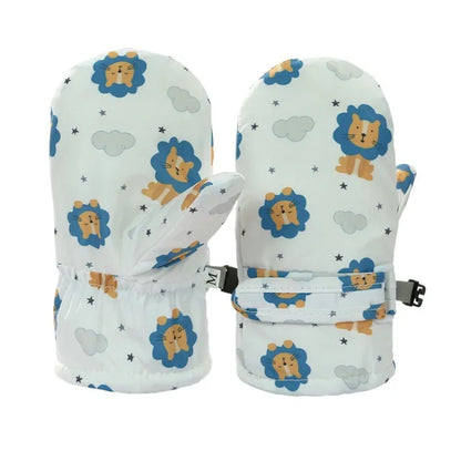 Kids Winter Ski Gloves - Waterproof Cartoon Mittens for Boys & Girls Age 4-6