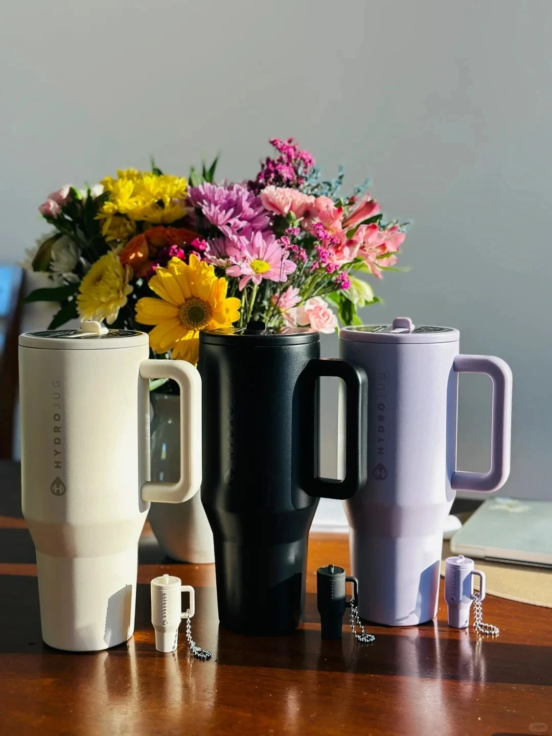 HydroJug Thermobecher 32 oz/40 oz mit Strohhalmdeckel, Edelstahl, vakuumisoliert, doppelwandig, für unterwegs