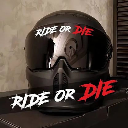 2PCS RIDE OR DIE Motorcycle Stickers Waterproof for Motorbike Helmet DIY Road Bicycle Top Tube Frame Self-adhesive Vinyl Decals