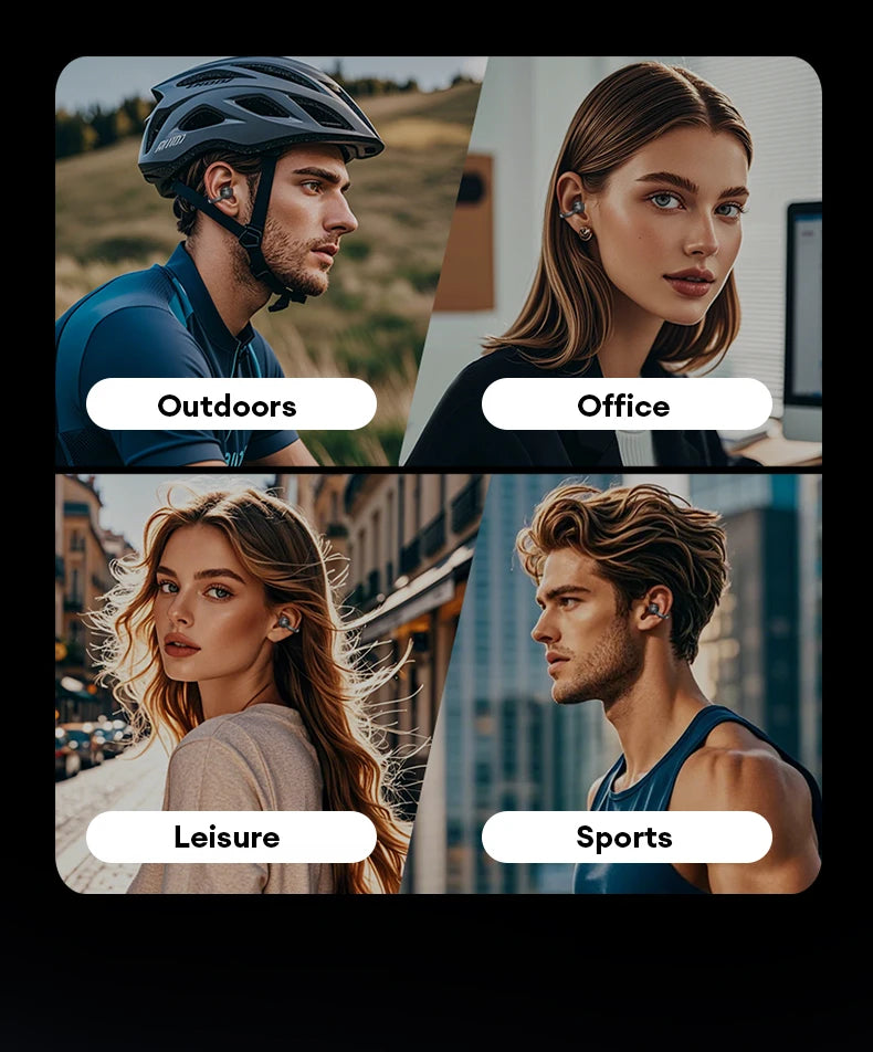 Choice HYUNDAI M100 Open Ear Gaming Earphones Sport Wireless Earbuds TWS Headset Hifi Sound Headphones With Mic For Android IOS