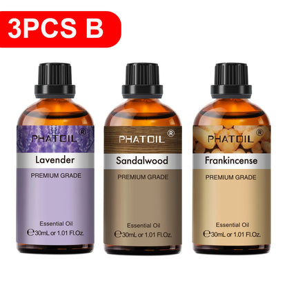 PHATOIL 30ml Lavender Lemon Eucalyptus Sandalwood Bergamot Aromatherapy Essential Oil For Diffuser,Candle Making,DIY Soap & Bomb