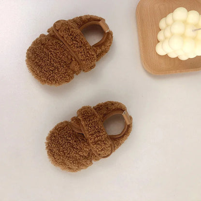 New Walkers Spring Fashion Anti Slip Baby Girl Shoes Flat Soft Lightweight Baby Shoe Versatile Warm Classic Fur Shoe 유아 겨울신발