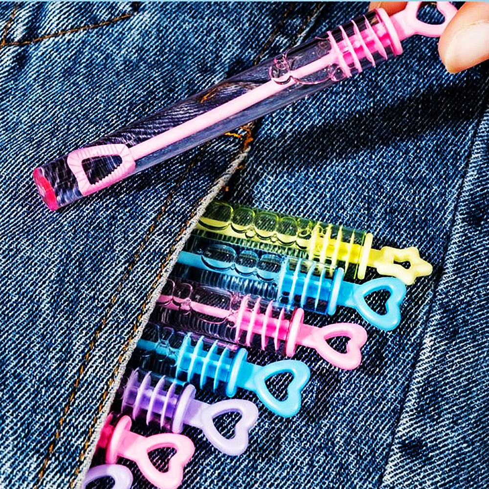 Mini Bubble Wands Party Favors - 10-30PC Cute Empty Bubble Tubes for Kids Birthday, Wedding & School Events