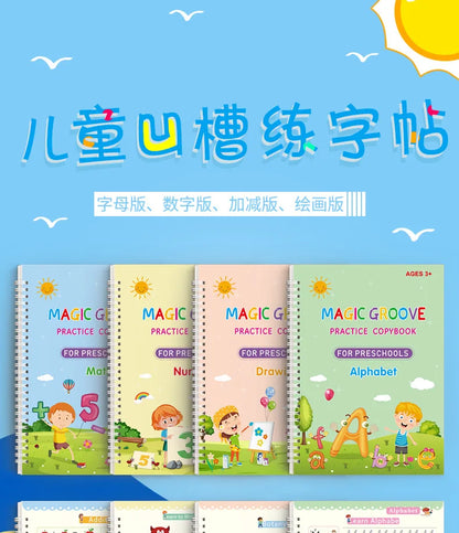 Magic Copybook Drawing Toys for Kids Montessori Reusable Pen Control Training Writing Sticker Learning Educational Toy Children
