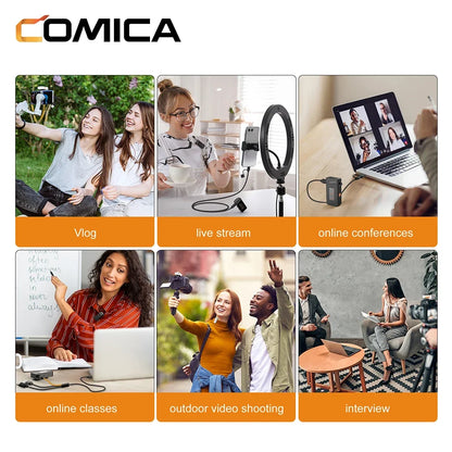 Comica Vimo C 2.4G Mini Wireless Lapel Microphone with Charging Case, for Smartphone Camera Podcast Interview YouTube Facebook