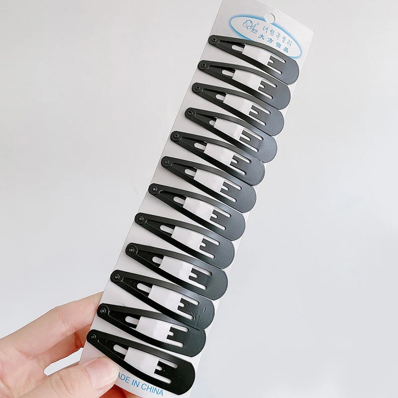 12Pcs/Set Black Barrettes BB Hair Clips Professional Hairpins Hair Accessories For Women Girls Styling Tool Headdress 5-8cm