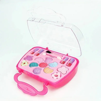 Girls Make Up Box Play House Toy Eye Shadow Little Girl Princess Makeup Cosmetics Handbag Funny Safe Water Soluble Birthday Gift