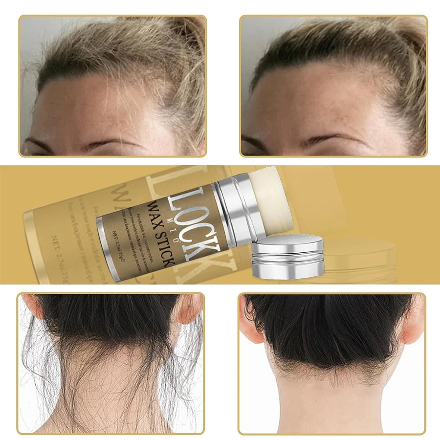 LOCKMIO Wachsstift, natürliches Kokosnussöl, spendet Feuchtigkeit, macht weich und glättet, frisiert, beugt abstehende Haare vor und kontrolliert die Haarkanten, starker Halt, langanhaltend