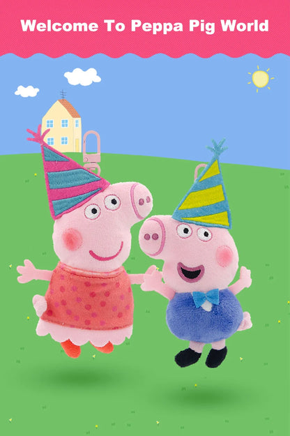 Peppa Pig 12cm Small Pendant Plush Doll George Pig Backpack Pendant Key Decoration Children's Gifts Cartoon Anime Toy Ornaments