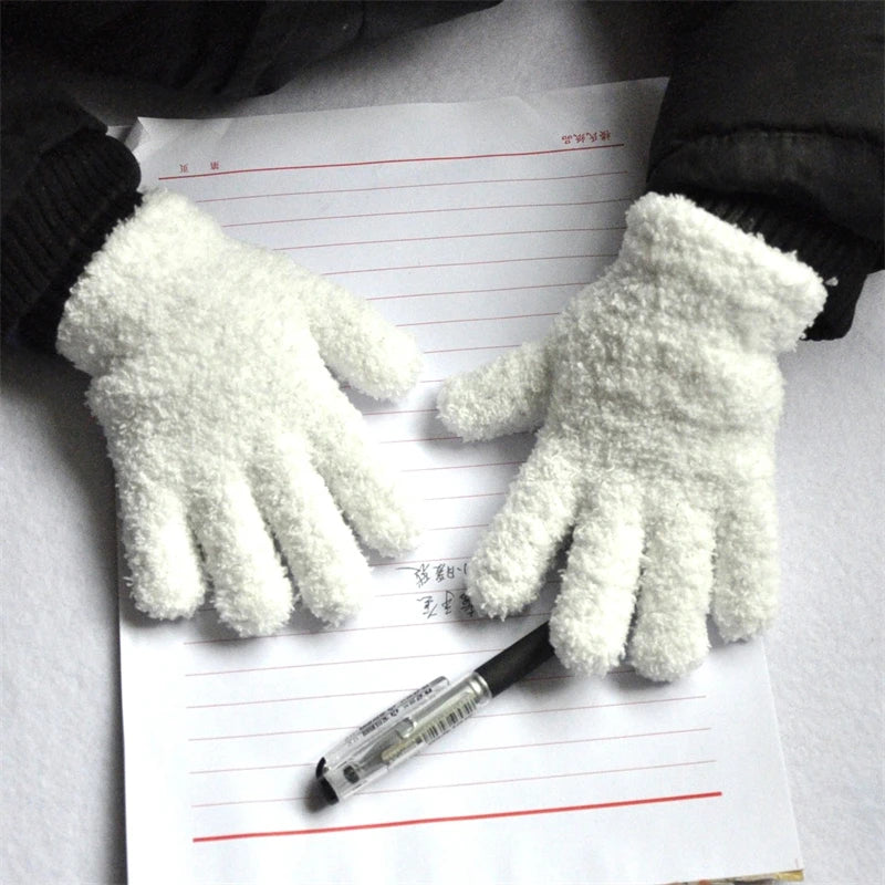 New 1-4Y Kids Gloves Winter Baby Plush Coral Gloves Toddler Full Fingers Cute Mittens Warm Windproof Glove For Boys Girls