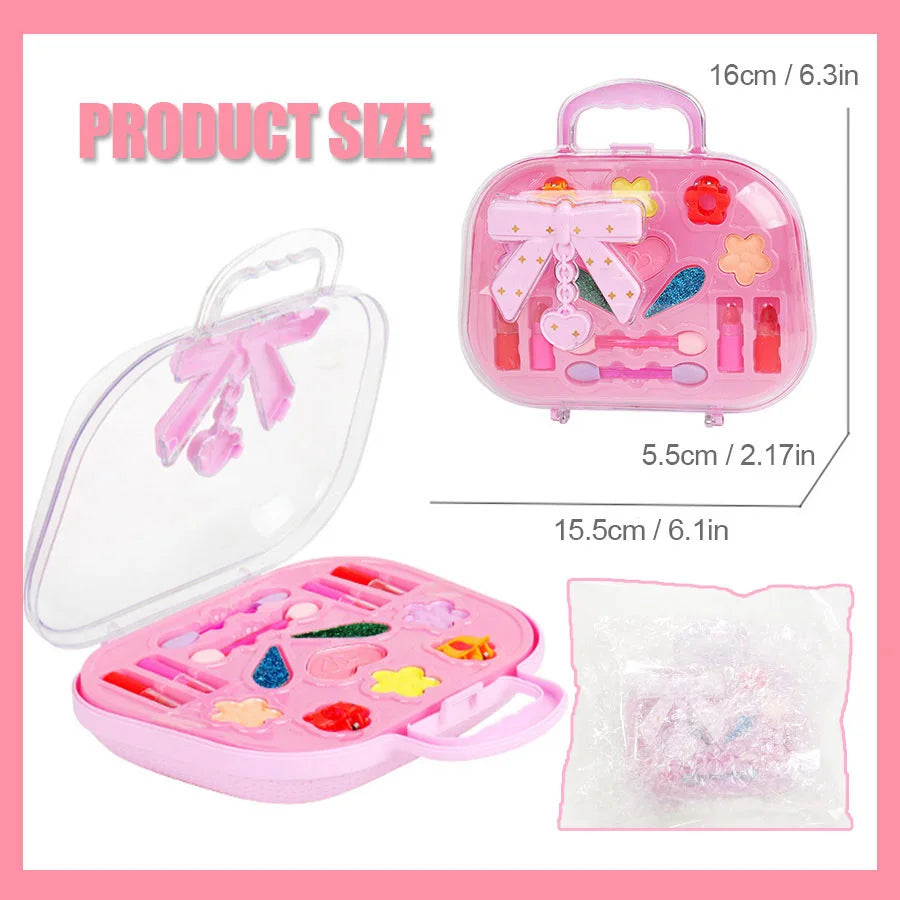 Princess Make Up Box Play House Toy Girls, Eye Shadow Makeup Cosmetics Handbag, Birthday Christmas Gift for Kids Party Cosplay