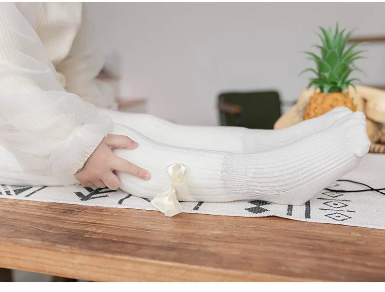 Winter Velvet Warm Tights For Girls Winter Cute Bowknot Cotton Children Pantyhose Newborn Toddler Baby Girls Tights 0 To 10 Yrs