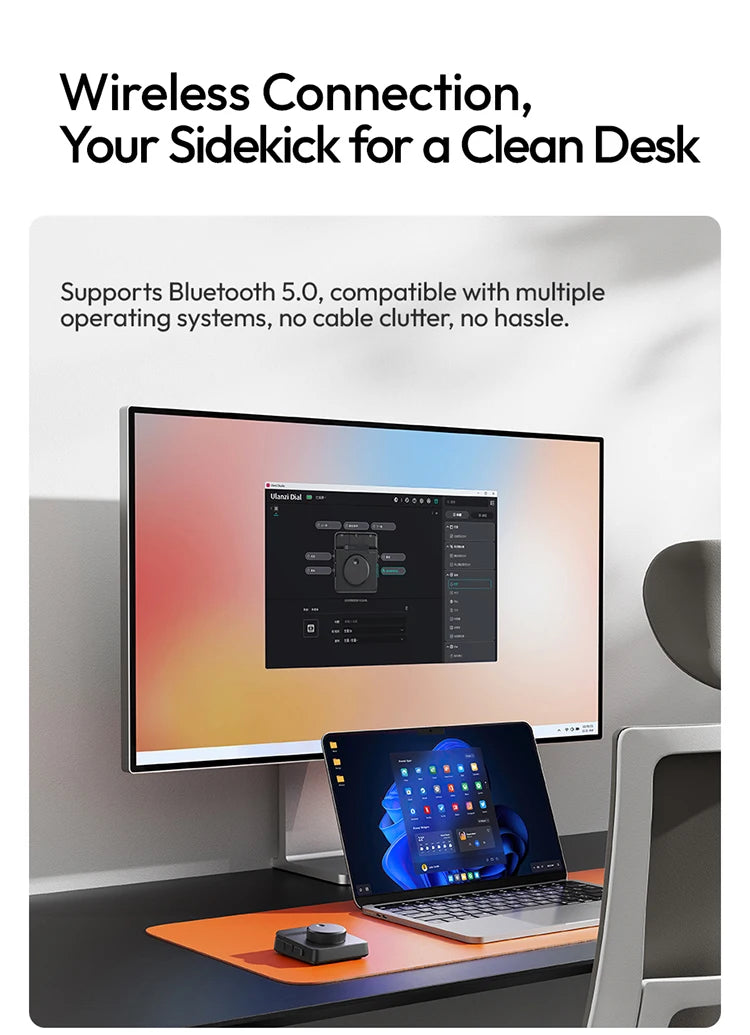 Uianzi D100H Dial Creative Controller Video Editing Assistant for Youtube Tiktok PR PS Support Bluetooth Key Production Console